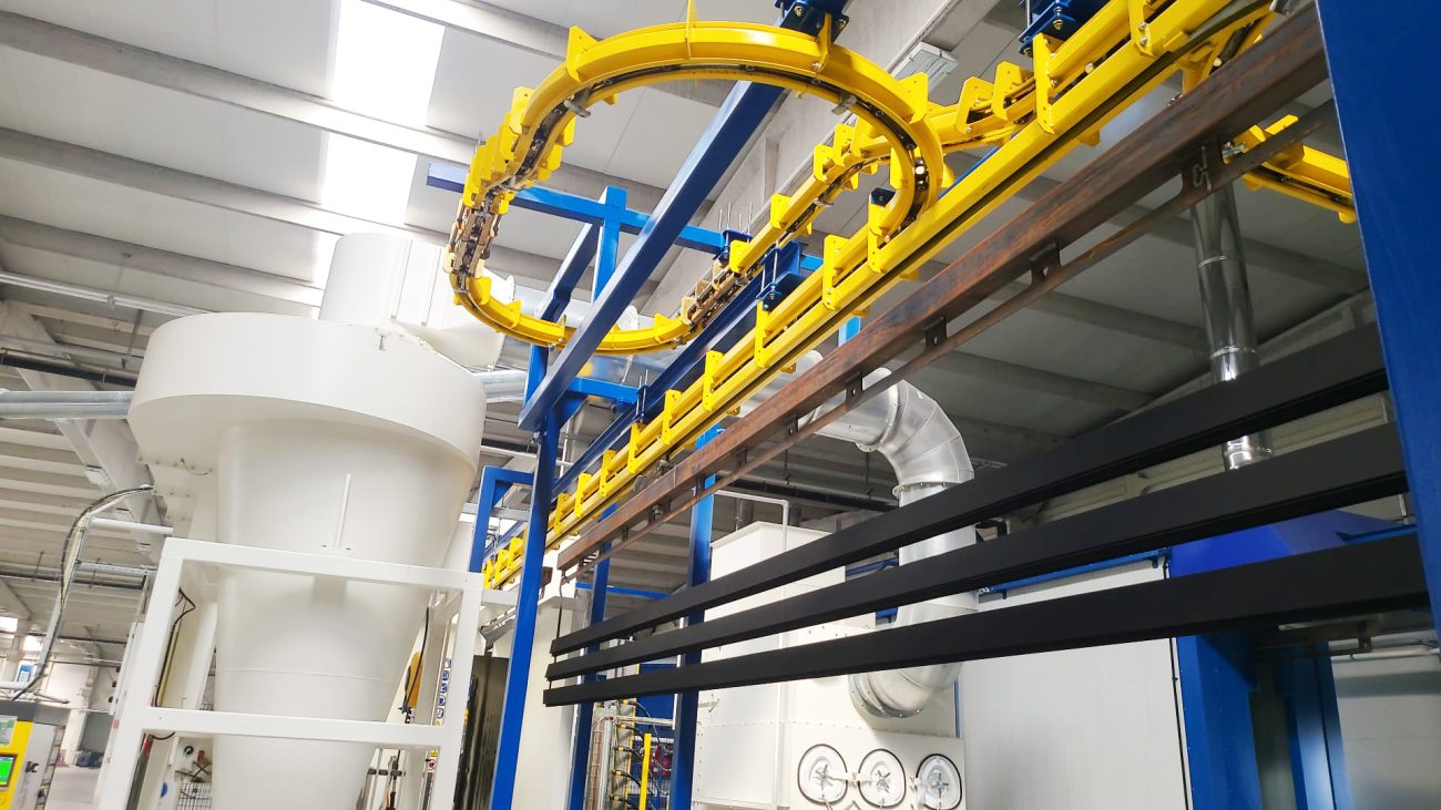 Aluminium profile powder coating production hall