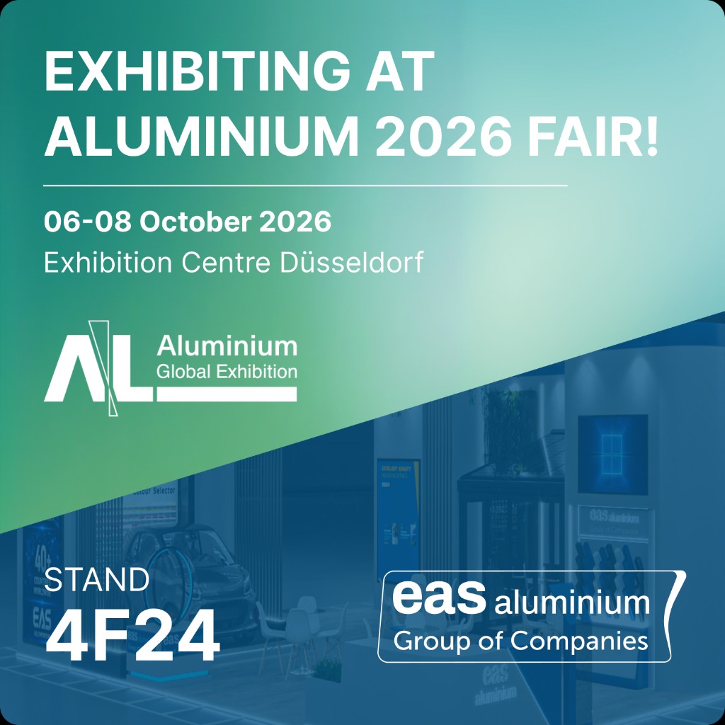 EAS Aluminium exhibiting at Aluminium 2026 Fair, 6–8 October 2026, Exhibition Centre Düsseldorf, Stand 4F24